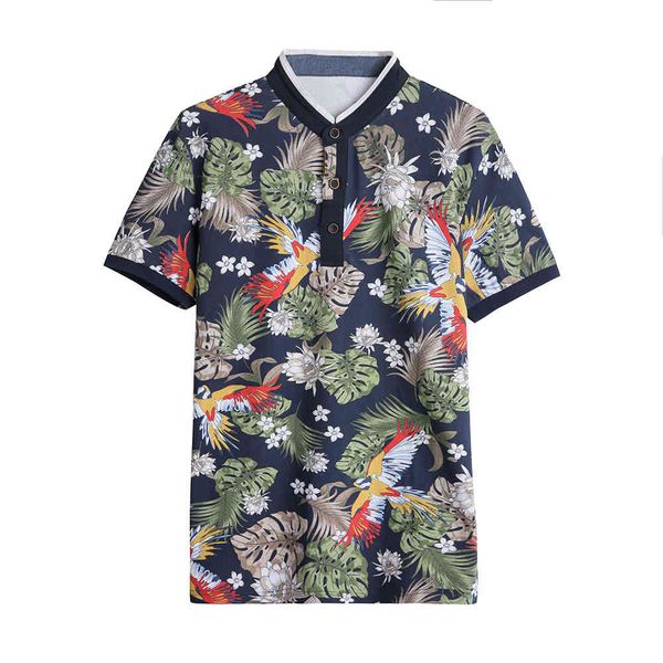 

men's polo shirt 2021 summer large casual chinese style printed wear, White;black