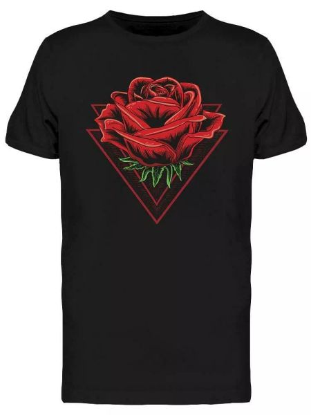 

Rose In Double Triangle Tee Men's -Image by Shutterstock, White;black