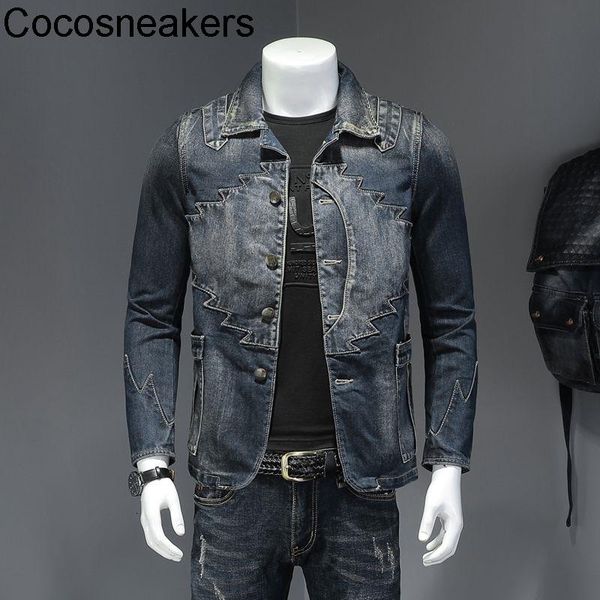 

men's jackets spring craft suit denim slim retro 5027, Black;brown