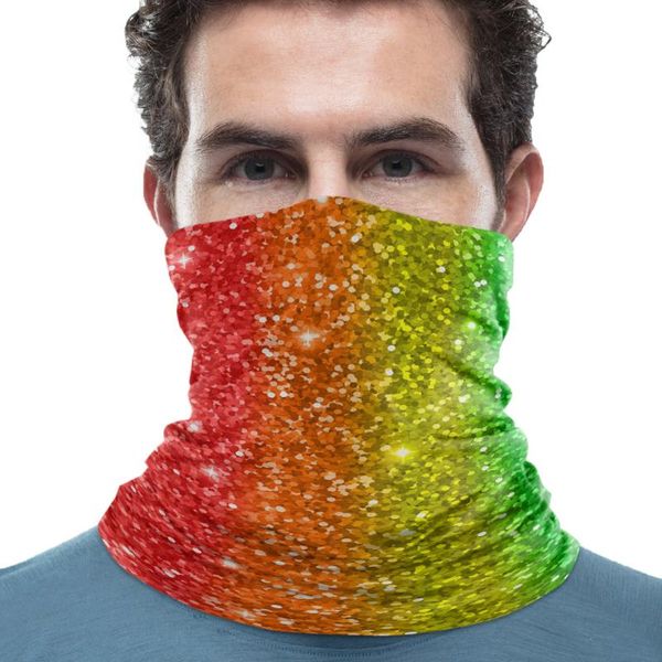 

scarves rainbow texture glitter stripes neck gaiter magic scarf mens ladies rectangular hijab custom, Blue;gray