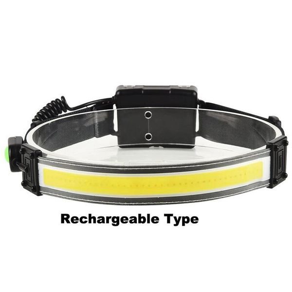 

headlamps cob led headlamp headlight with built-in battery usb rechargeable head lamp torch 3 lighting modes work light