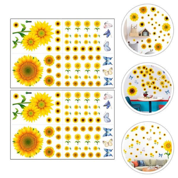 

wall stickers 2 sheets sunflower sticker children's room removable