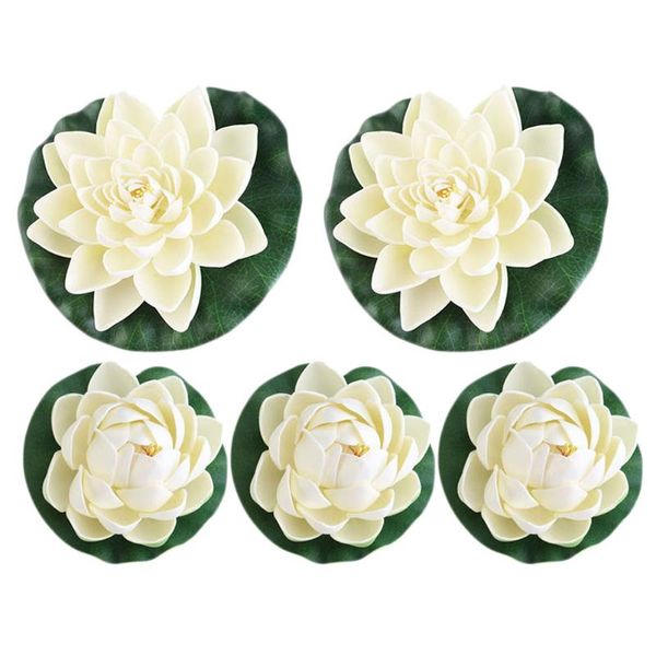 

decorative flowers & wreaths 5pcs fashion and creative artificial pond plants lotus lilies (white)