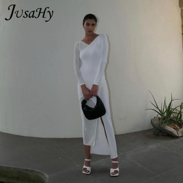 

casual dresses jusahy autumn patchwork solid white maxi dress for women fashion long sleeves v-neck bodycon vestidos streetwear, Black;gray
