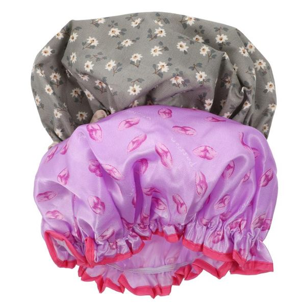 

shower caps 2pcs double-layer bathing bath (assorted color)