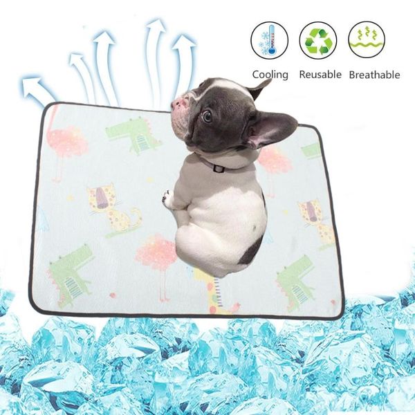 

kennels & pens cartoon pet summer cooling mat dog ice silk feeling sleeping cushion cooler mattress puppy cats kitten moisture-proof blanket