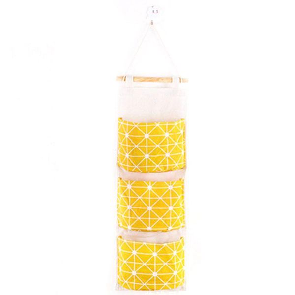 

hanging baskets storage bag cotton and linen waterproof pocket wall