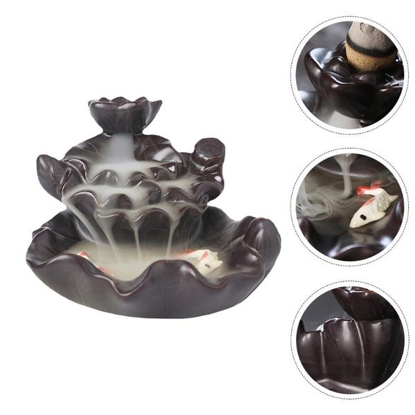 

fragrance lamps 1pc lotus fish sandalwood backflow furnace for office deskdecor