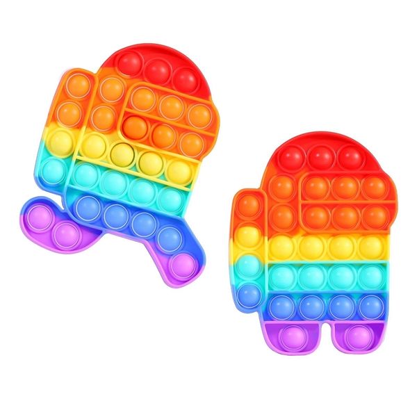 

among in us push pop bubble sensory fidget autism special needs stress relief squeeze silicone pressure relieving toys