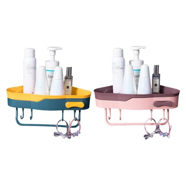 

hooks & rails 2 colors to choose wall hanging rack strong load bearing easy install use