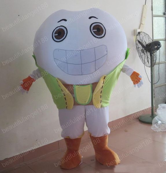 Halloween cabeça branca dentes de mascote traje de alta qualidade personalizar desenhos animados caráter de pelúcia anime tema caráter adulto tamanho Natal carnaval fantasia vestido