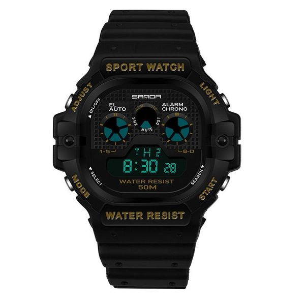 

multifunctional sports digital watch men's women's student business waterproof square electronic fashion& casual wristwatches, Slivery;brown