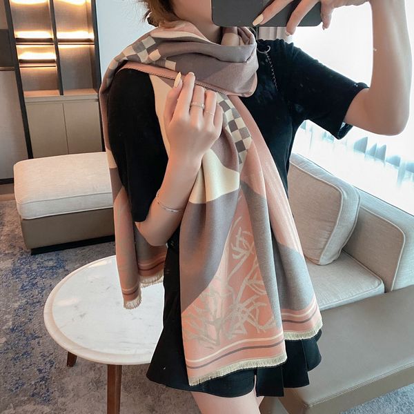 

scarves luxury autumn winter scarf women warm blanket female design shawl and wraps thick foulard 180*65cm, Blue;gray