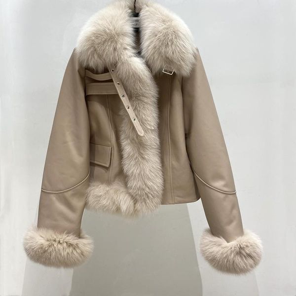 

women's leather & faux coat, Black