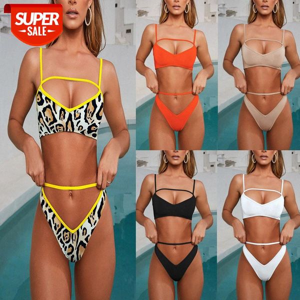 

bathing suits bikini simple multicolor ladies split swimsuit #vt06, White;black