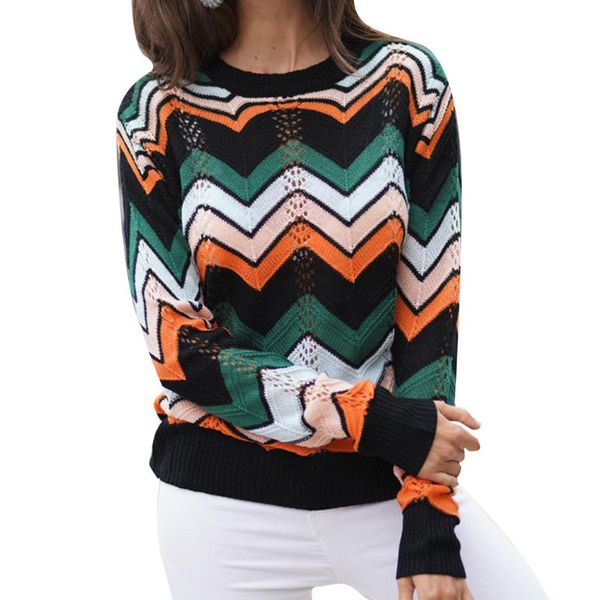 

women's sweaters winter knitted sweater casual stripe knit jumper o-neck female loose long sleeve pullovers pull femme, White;black