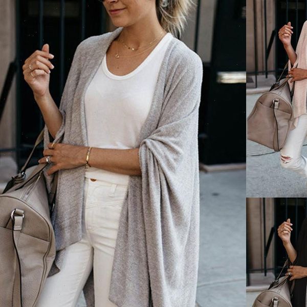 

women sweater womens sweaters long sleeve casual open front cardigan irregular coat outerwear drop high quality, White;black