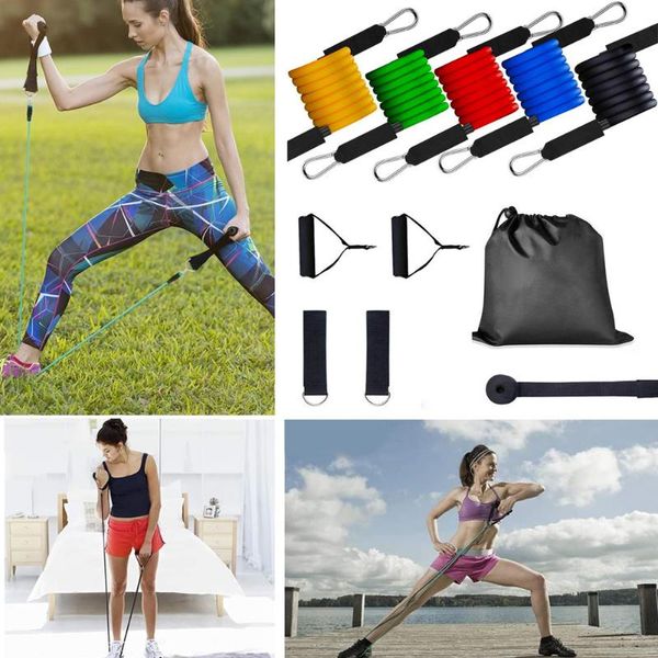 

ly exercise resistance bands set stackable up to 100 lbs workout tubes for outdoor intdoor sports