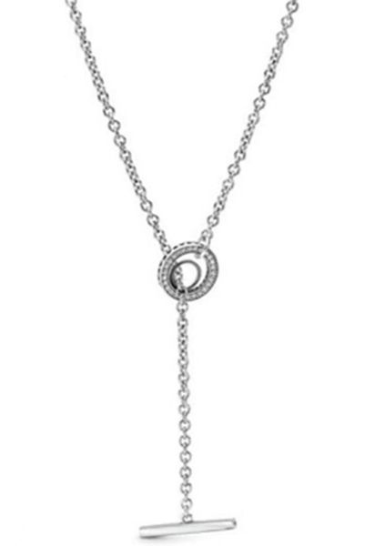 

new 2021 100% 925 sterling necklace silver csignature pavÃ© circle fit diy original fshion jewelry gift 111