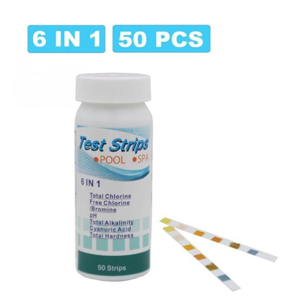 

pool & accessories 50pcs 6 in 1 ph test strips spa easy and fast detection of
