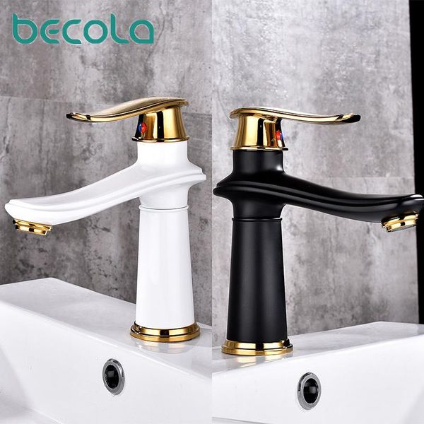 

bathroom sink faucets becola faucet basin mixer black/white tap brass european style tall/short single handle and cold water taps
