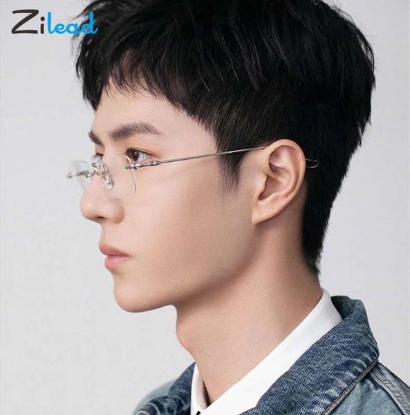 

sunglasses zilead women blue light blocking computer glasses fashion rimless metal anti rays spectacles frame for men eyeglasses uv400, White;black