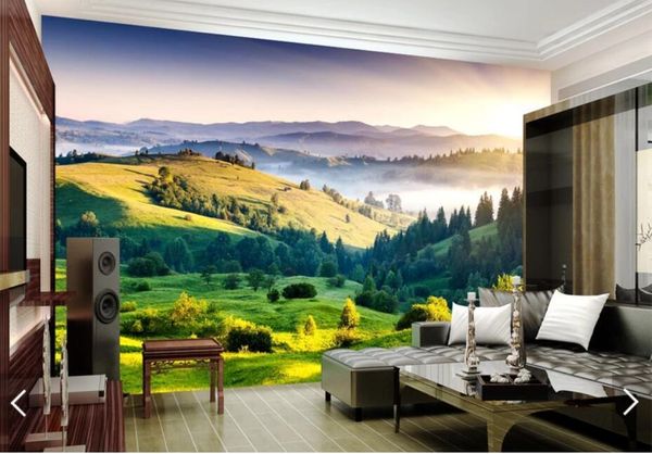 Wallpaper Mountain View Mural Po Tapepaper für Wohnzimmer Schlafzimmer Kontakt 3D -Wandbilder Anpassung