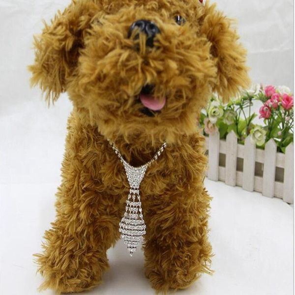 

pet adjustable decorative collar shiny rhinestone dogs collars necktie cat dog supplies & leashes