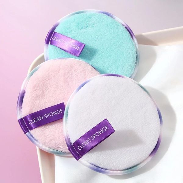

sponges, applicators & cotton 3 pcs/set reusable makeup remover puff double sided soft cleansing face washing sponge cleaning facial tool