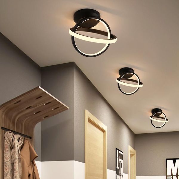 

180x160mm 12w modern led ceiling lights for corridro foyer bedroom lobby white or black painted home lamp fixtures