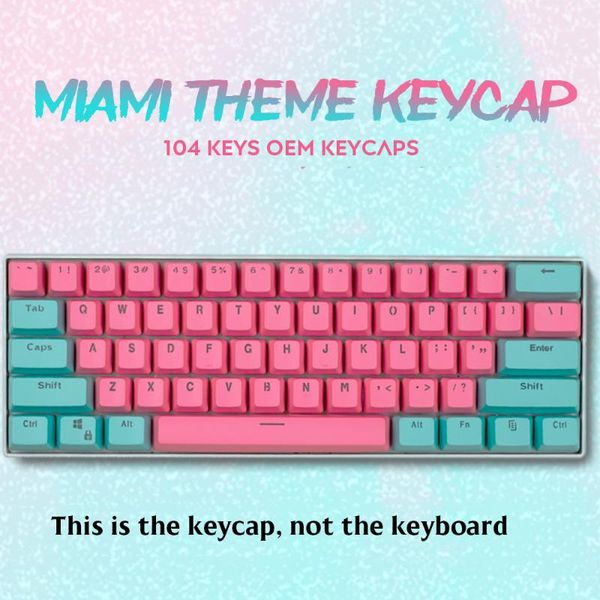 

game controllers & joysticks 104/87/61 keys pbt miami double color backlight keycap universal column for ikbc cherry mx annie mechanical key