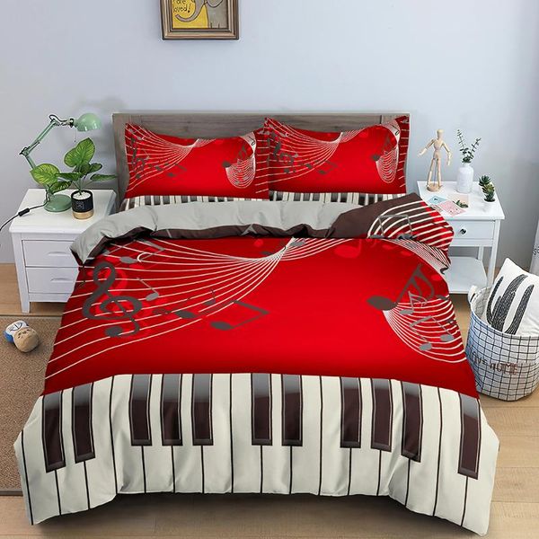 

bedding sets piano keyboard set music note duvet cover  size bed linen comforter microfiber guitar