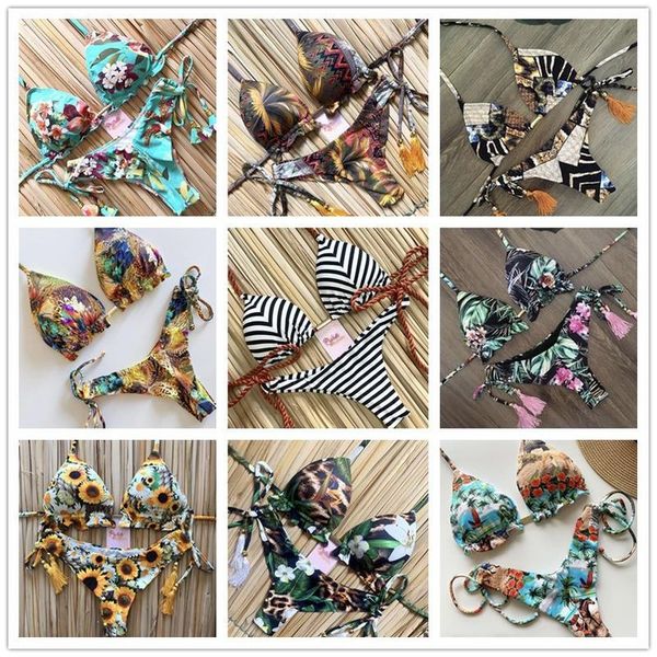 

bikini swimsuit print tassel 11 colors women's swimwear, White;black