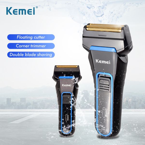 

kemei 2 blades electric razor electric shavers for men rechargeable electric shaver portable razor sideburns cutter d40