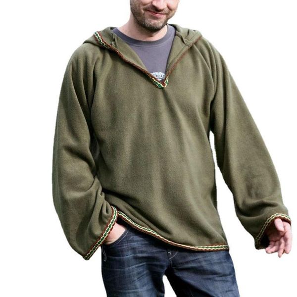 

men's hoodies & sweatshirts fashion men outerwear 2021 autumn hooded loose long sleeve coat plus size man trend clothing, Black