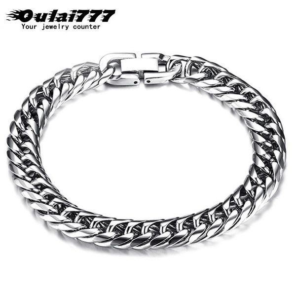 

link, chain lai777 bracelet mens cuban stainless steel charm accessories men\x27s wholesale, Black
