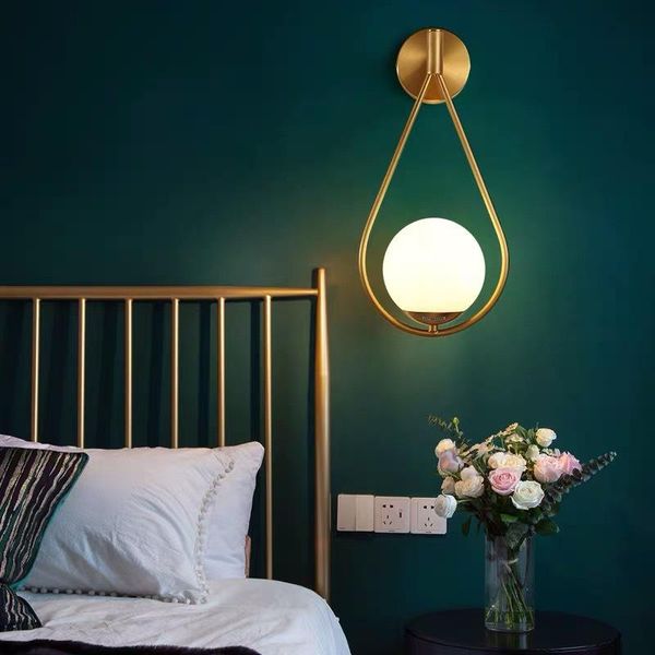 

wall lamps crystal lights bedroom light glass ball bedside corridor lamp