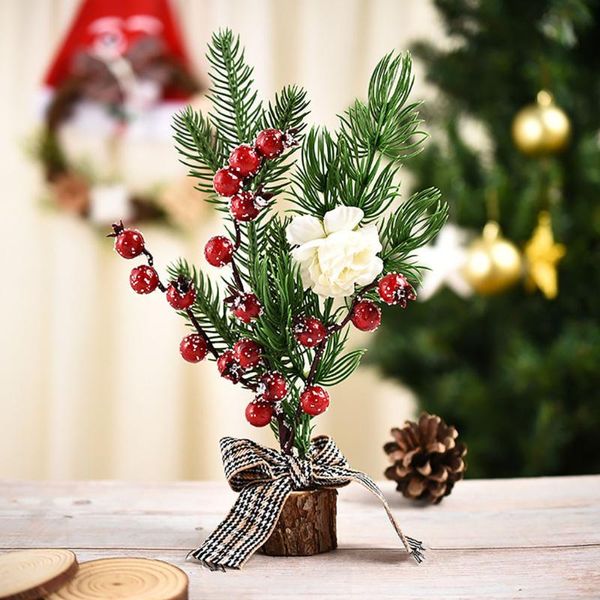 

christmas decorations wooden pet multi-style window gift small ornaments tree mini fake pine trees diy xmas