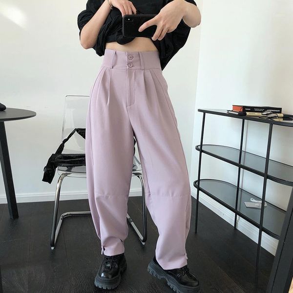 

high elastic waist dark blue tie feet trousers loose fit cargo pants women fashion tide spring autumn 2021 z311 women's & capris, Black;white