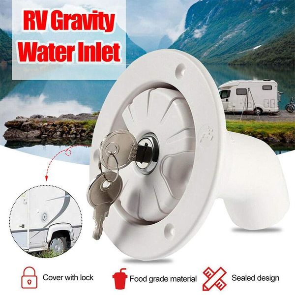

parts gravity fresh water fill hatch inlet filter lockable caravan filler neck tanks rv boat camper trailer white accessories