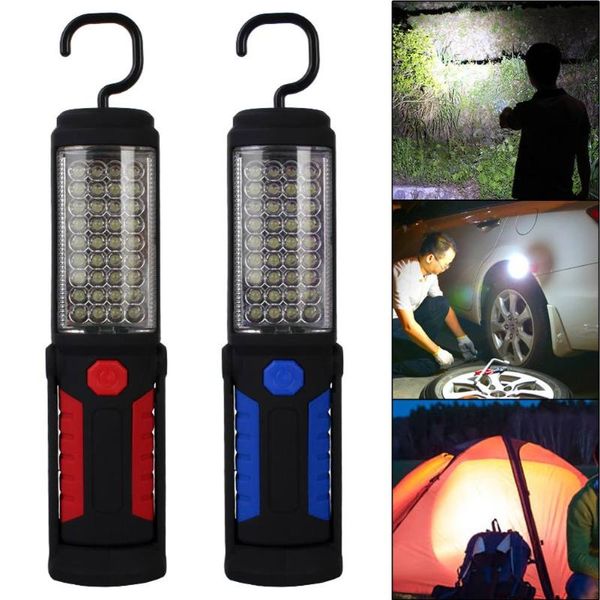 

portable 36+5 led camping emergency work light lamp magnetic with 360 degree hook battery powered flashlights torches