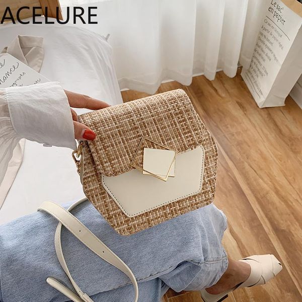 

evening bags acelure plaid flap for women hexagon-shaped mini handbags pu leather small shoulder crossbody elegant ladies shopper