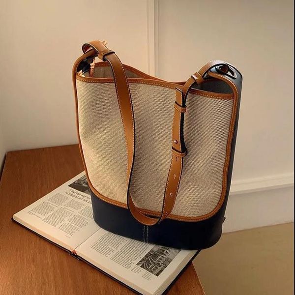 

evening bags simple vintage linen composite for women casual large capacity messenger female solid luxury bucket handbag totes