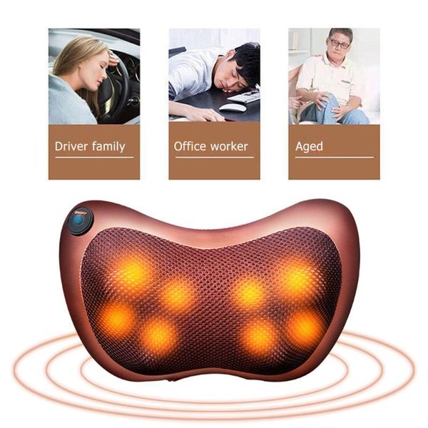 

seat cushions 4d head electric massage pillow infrared heating neck massager home car multifunctional shiatsu relaxation body machine