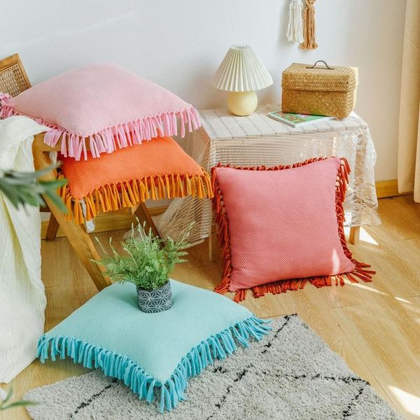 

cushion/decorative pillow nordic style knitted throw pillows case car travel office sofa soft cotton cushion cover home living room decorati