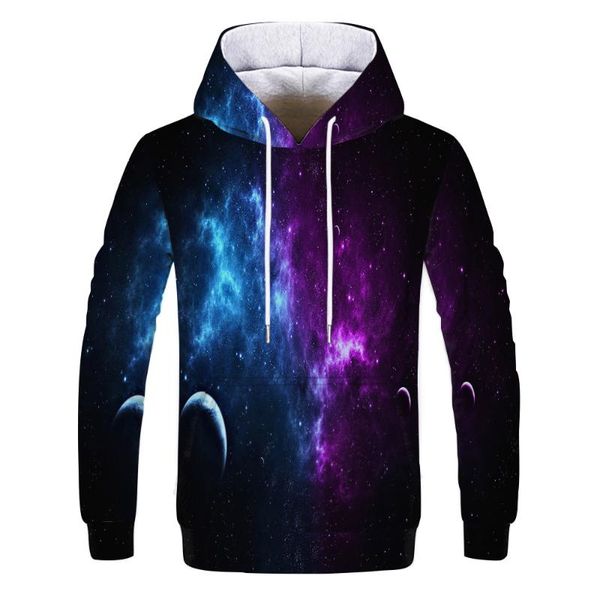 

men's hoodies & sweatshirts space milky way hoodie 3d sweatshirt women's printed nebula sportswear autumn/winter hooded dress, Black