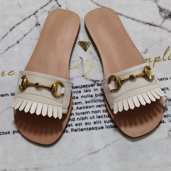 

2021 summer new slippers women wear metal button women's shoes, Black