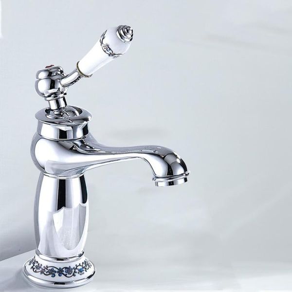 

bathroom sink faucets vintage chrome plated brass faucet elegant floral ceramic kitchen tap water hose torneiras do banheiro