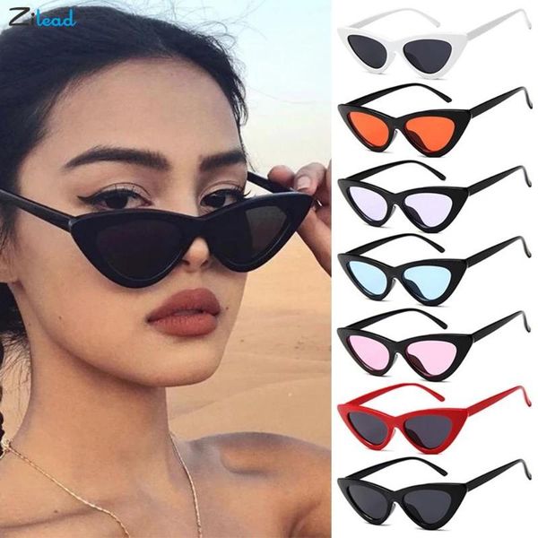 

sunglasses zilead cat eye women brand designer black mirror triangle lens sun glasses shades eyeglasses uv400, White;black
