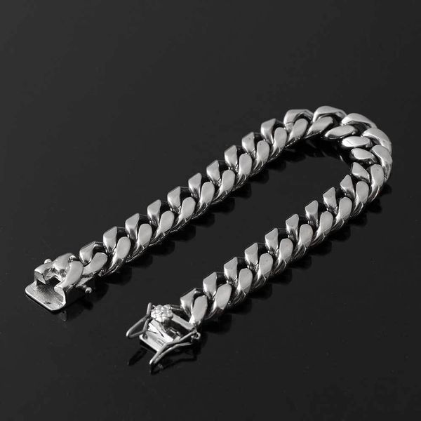 

factory wholesale hip hop hand polished 10mm stainless cuban chain titanium steel plated 18k gold round grinding encryption necklace popular